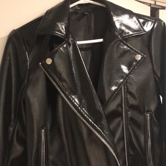 Topshop Black Leather Jacket - Picture 2 of 3